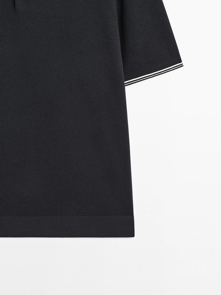 100% cotton knit polo shirt