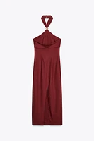 ROBE MIDI HALTER EN LIN