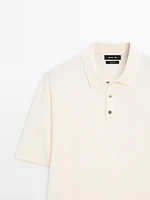 Short sleeve cotton knit polo shirt