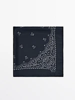 Paisley print 100% silk bandana