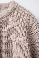 PULL EN MAILLE À FLEURS BRODÉES