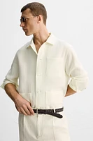 LIMITED EDITION LINEN WOOL HERRINGBONE OVERSHIRT