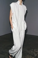 DOUBLE BUTTON LINEN PANTS