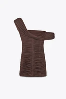 ROBE COURTE EN MATIÈRES VARIÉES ASYMÉTRIQUE