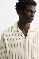 CHEMISE RAYURES TEXTURE VELOURS BOUCLÉ