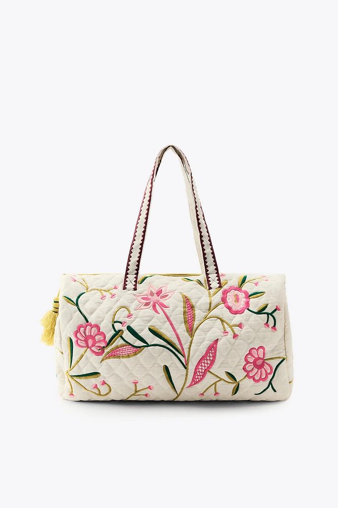 SAC MATELASSÉ BRODERIES CONTRASTE