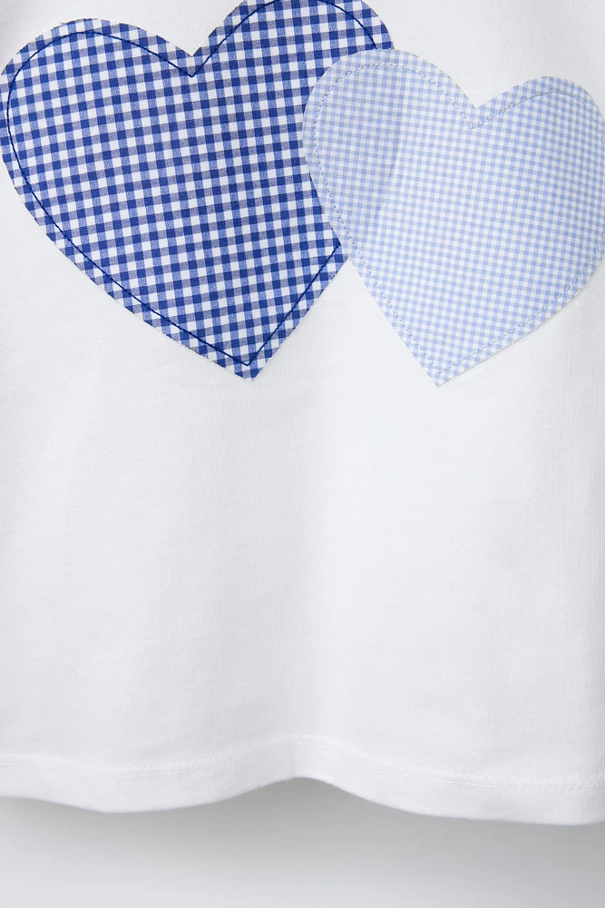 GINGHAM CHECK PATCH T-SHIRT