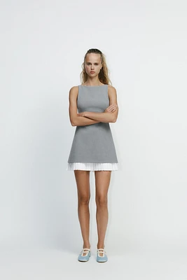 COMBINATION SHORT POPLIN DRESS