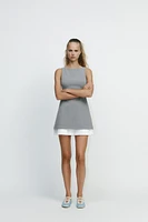 COMBINATION SHORT POPLIN DRESS