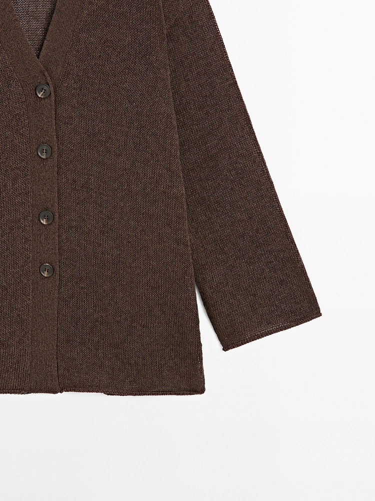 Cardigan oversize en maille fine