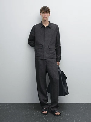 Faded 100% linen trousers