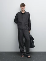 Faded 100% linen trousers