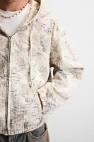 ABSTRACT PRINT DENIM JACKET