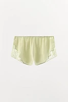 LACE TRIM PAJAMA SHORTS