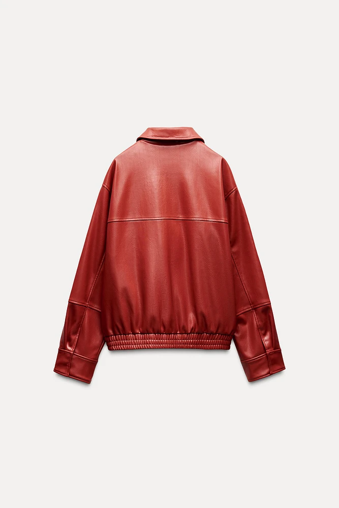 BLOUSON AVIATEUR EN MATIÈRE SYNTHÉTIQUE