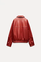 BLOUSON AVIATEUR EN MATIÈRE SYNTHÉTIQUE