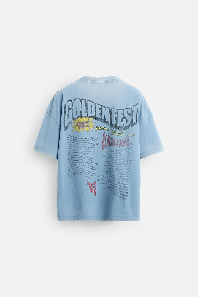 T-SHIRT IMPRIMÉ DÉLAVÉ