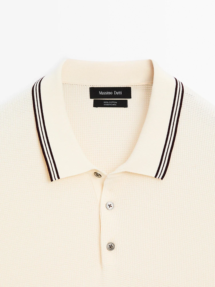 100% cotton knit polo shirt