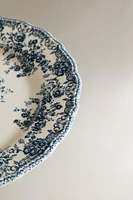 ASSIETTE PLATE FAÏENCE IMPRIMÉ FLEURS