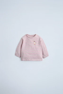 EMBROIDERED DUCK STRIPED T-SHIRT