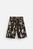 ANIMAL PRINT DENIM SHORTS
