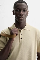 KNIT POLO SHIRT WITH LINEN