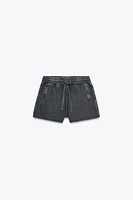 SHORT MOLLETON EFFET DÉLAVÉ