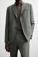 100% WOOL TEXTURED SUIT BLAZER