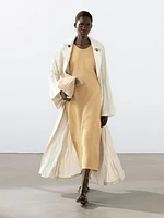 Robe longue 100 % lin à encolure américaine
