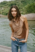 TOP HALTER SATINÉ
