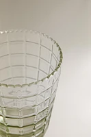 RAISED DESIGN GLASS TUMBLER
