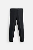 PANTALON DE COSTUME À CHEVRONS LIN ET COTON