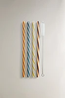 LOT PAILLES VERRE SPIRALE (LOT DE 4)
