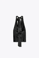 HALTER SATIN EFFECT TOP