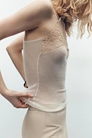 100% WOOL LACE TOP