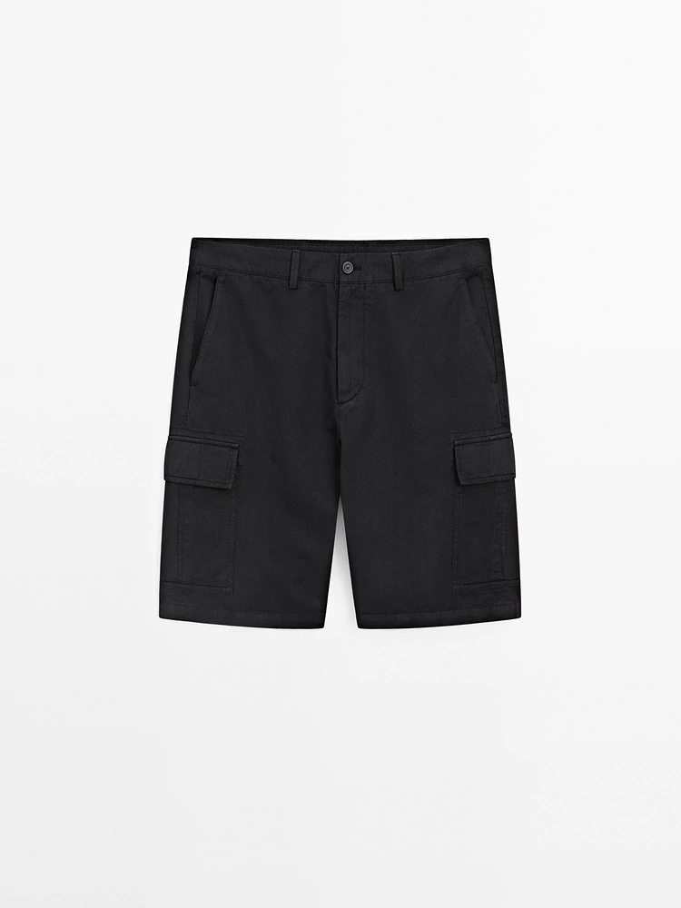 Bermuda cargo en coton mélang