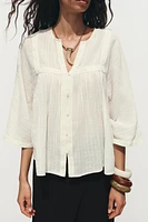 BLOUSE BRODÉE MANCHE AMPLE