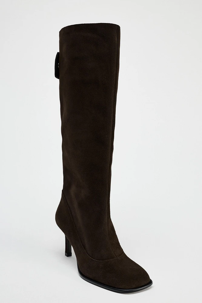 WIDE SHAFT SUEDE BOOTS