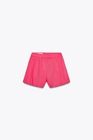 LINEN PLEATED SHORTS