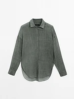 Flowing maltinto ramie blend shirt