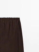 Suede leather parachute trousers