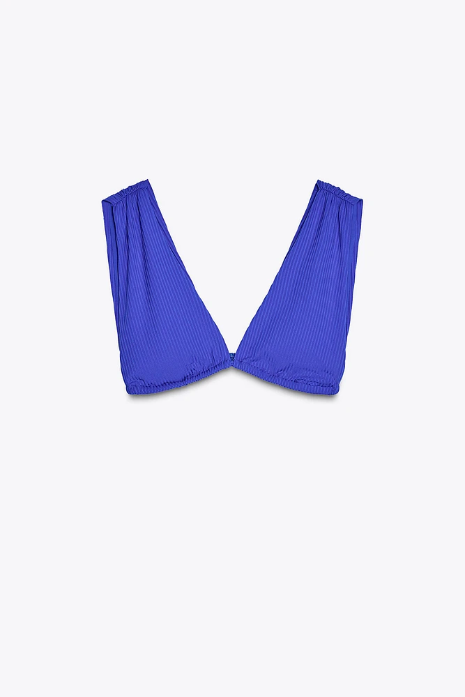 RIB WIDE STRAP BIKINI TOP