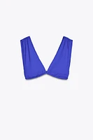 RIB WIDE STRAP BIKINI TOP