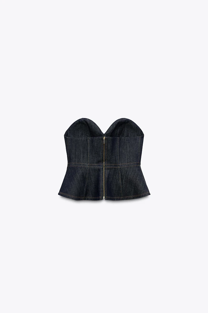 BUSTIER DENIM PÉPLUM COLLECTION ZW