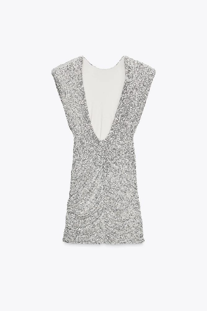 ROBE À PAILLETTES ET ÉPAULETTES ZW COLLECTION