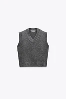 PLAIN KNIT SWEATER VEST