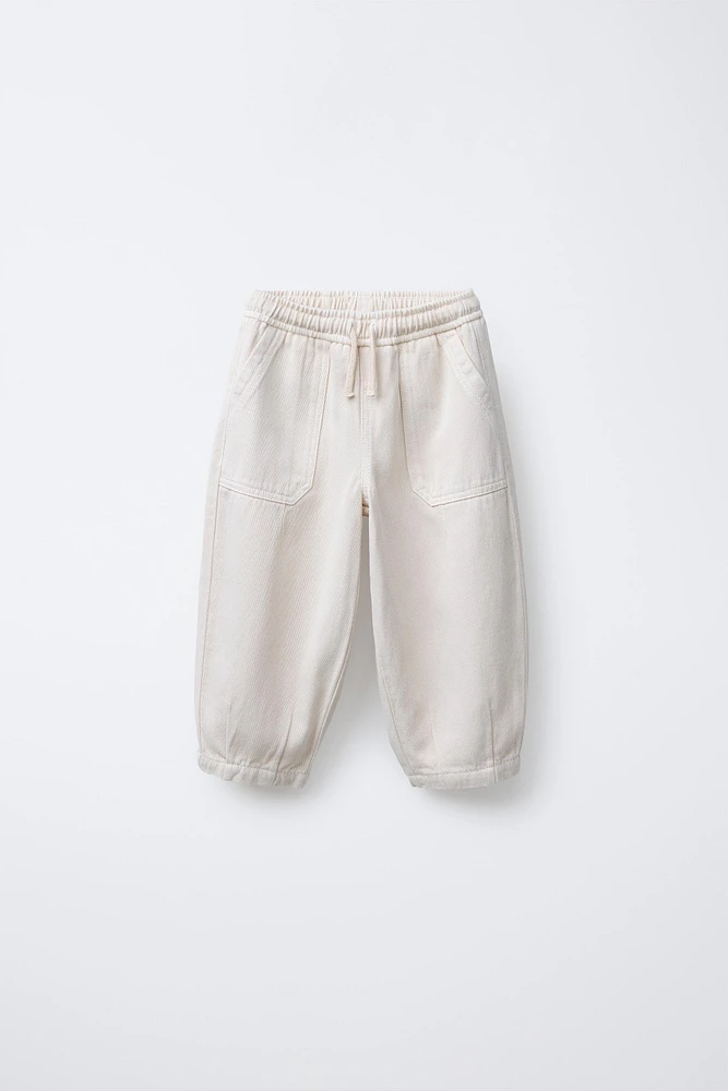 TWILL PANTS WITH LINEN