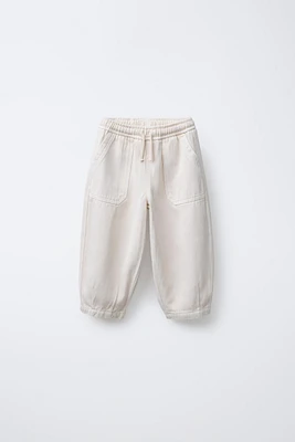 TWILL PANTS WITH LINEN