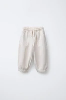 TWILL PANTS WITH LINEN
