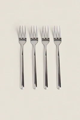 SET OF SHINY STEEL DESSERT FORKS (SET OF 4)